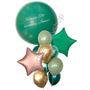 Personalised Green and Gold balloon bouquet