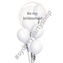 Personalised White and Black Ribbon balloon bouquet