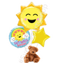 Get well sunshine balloon bouquet with Teddy 