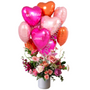 Beautiful Heart Balloon bouquet with flowers