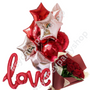 Red Love Balloon bouquet with flower