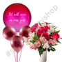 Personalised Message Red Ombre balloon