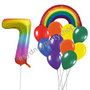 Rainbow Balloon Bouquet with Number 