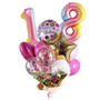 Chic Pink balloon Bouquet with Flowers 