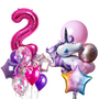 Purple and Pink Unicorn Balloon Bouquet with Number 