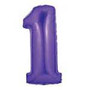 Purple Number 1 Foil 86cm Shape Inflated On Weight	