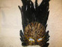 MASK GOLD AND BLACK FEATHERS