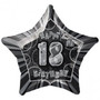 Black Glitz 18th Birthday Party Star Shaped Foil Balloon.