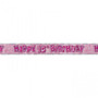 Pink Glitz 18th Birthday 12ft Foil Prism Banner