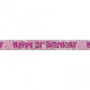 Pink Glitz 21st Birthday 12ft Foil Prism Banner