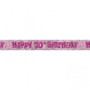 Pink Glitz 50th Birthday 12ft Foil Prism Banner