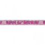 Pink Glitz 60th Birthday 12ft Foil Prism Banner