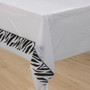 Animal Print Zebra Tablecover, (135cm x 270cm) Plastic -