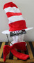 Red And White Striped Tall Hat with Ribbon