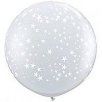 Large Small Stars Clear Balloon 90cm Latex