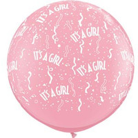 Large Its A Girl Pink Balloon 90cm Latex