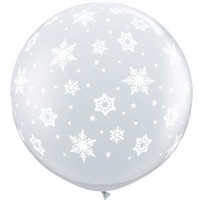 Large Snowflakes Clear Balloon 90cm Latex