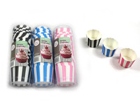 Cupcake Cups Stripe Pk 25 Pink