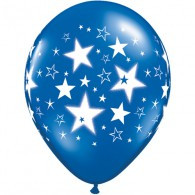 60cm Stars & Stars Around Jewel Radiant Latex Balloon uninflated