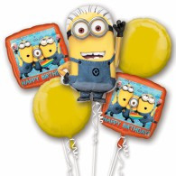 Despicable Me Birthday Bouquet 5 Foil Balloons