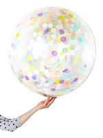 Multicolor Dark Confetti Jumbo 90cm Inflated On Weight