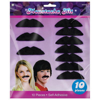 Disco Fever Moustaches Black Felt