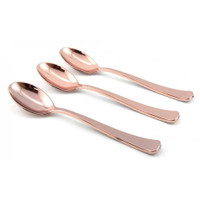 Rose Gold Deluxe Plastic Dessert Spoons