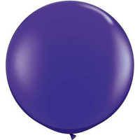 Large Quartz Purple 90cm Latex Balloon Inflated On Weight