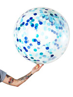 Blue Darkblue Confetti Jumbo 90cm Inflated On Weight