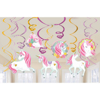 P6 HANGING SWIRL DECORATION MAGICAL UNICORN