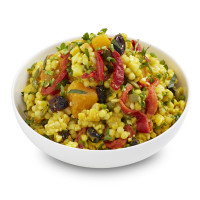 Tumeric Cous Cous with Cauliflower and Cranberry Salad 