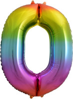 Rainbow Number 0 Zero Foil Balloon