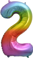 Rainbow Number 2 Two Foil Balloon