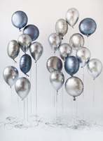 Loose chrome and foil balloons