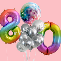 Disco and Rainbow balloon bouquet bundle