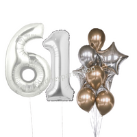 Foils and silver balloon bouquet bundle