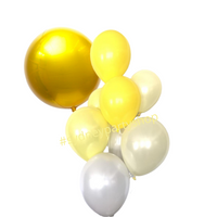 Orbz and yellow ombre balloon bouquet