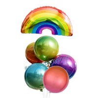 Rainbow & orbz balloon bouquet