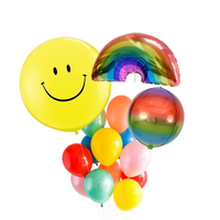 Smile face rainbow balloon bouquet