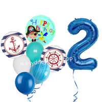 Nautical themed balloon bouquet with number