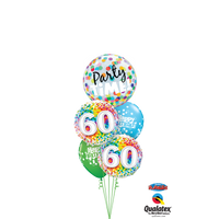 60th Party time birthday balloon bouquet