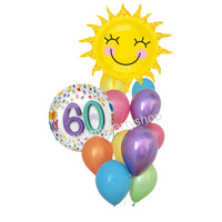 Sunny 60th balloon bouquet