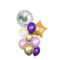 Purple & Gold balloon bouquet