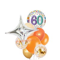 60th star birthday balloon bouquet