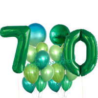 Emerald green balloon bundle with number foils