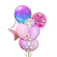 Ombre princess balloon bouquet