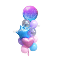 Unicorn Ombre pink and blue balloon bouquet