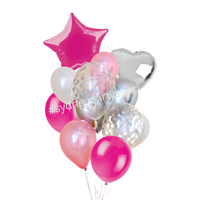 Hot and chic pink balloon bouquet