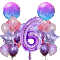 Ombre purple balloon bouquet with number bundle