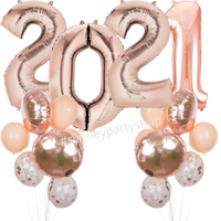 Rose gold New year's party balloon bundle